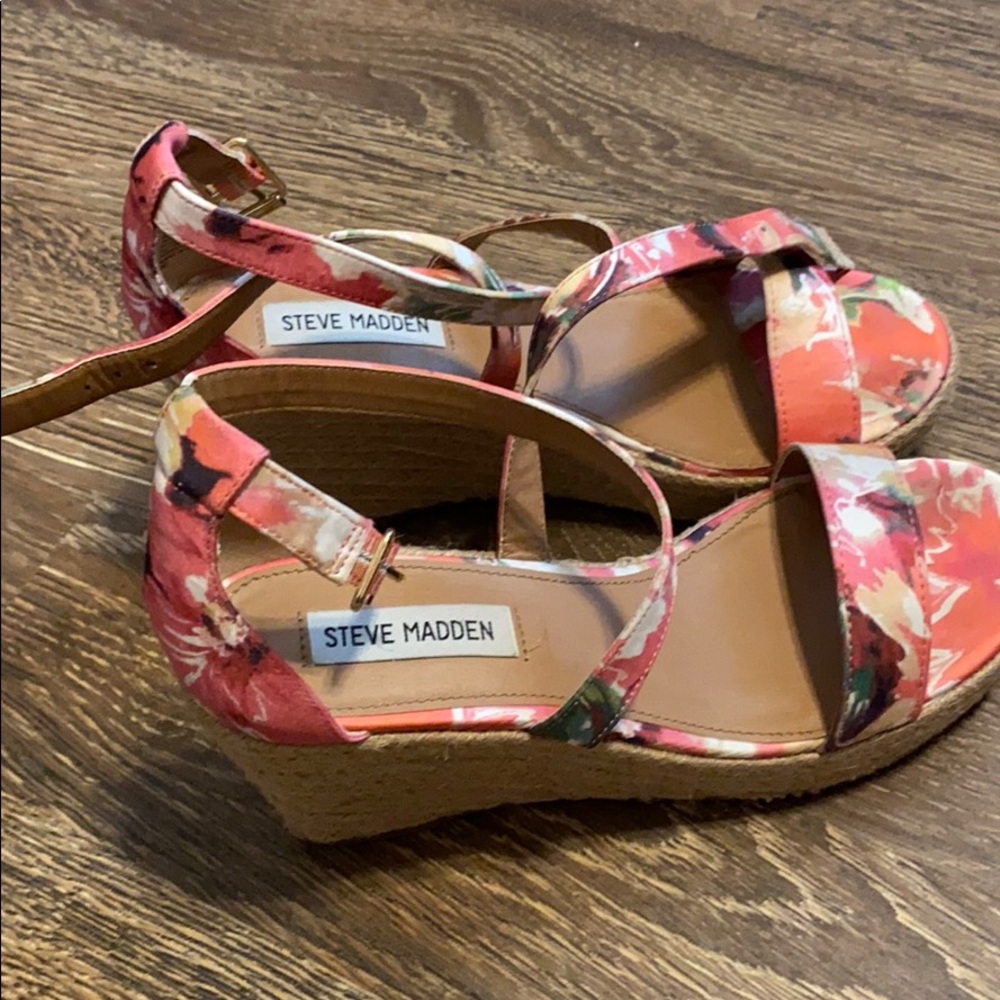floral steve madden wedge sandals